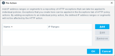 Per Action dialog