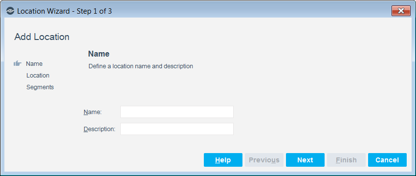 Add Location Wizard-Name Pane