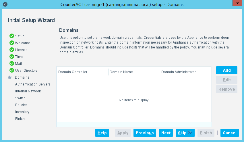 Set Up an appliance with the Forescout eyeSight Initial Setup Wizard